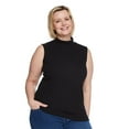 thumbnail image 1 of Iyla Women's Plus Mock Neckline Rib Top, 1 of 6