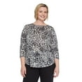 thumbnail image 1 of Iyla Women's Plus 3/4 Sleeve Burnout Tee, 1 of 6