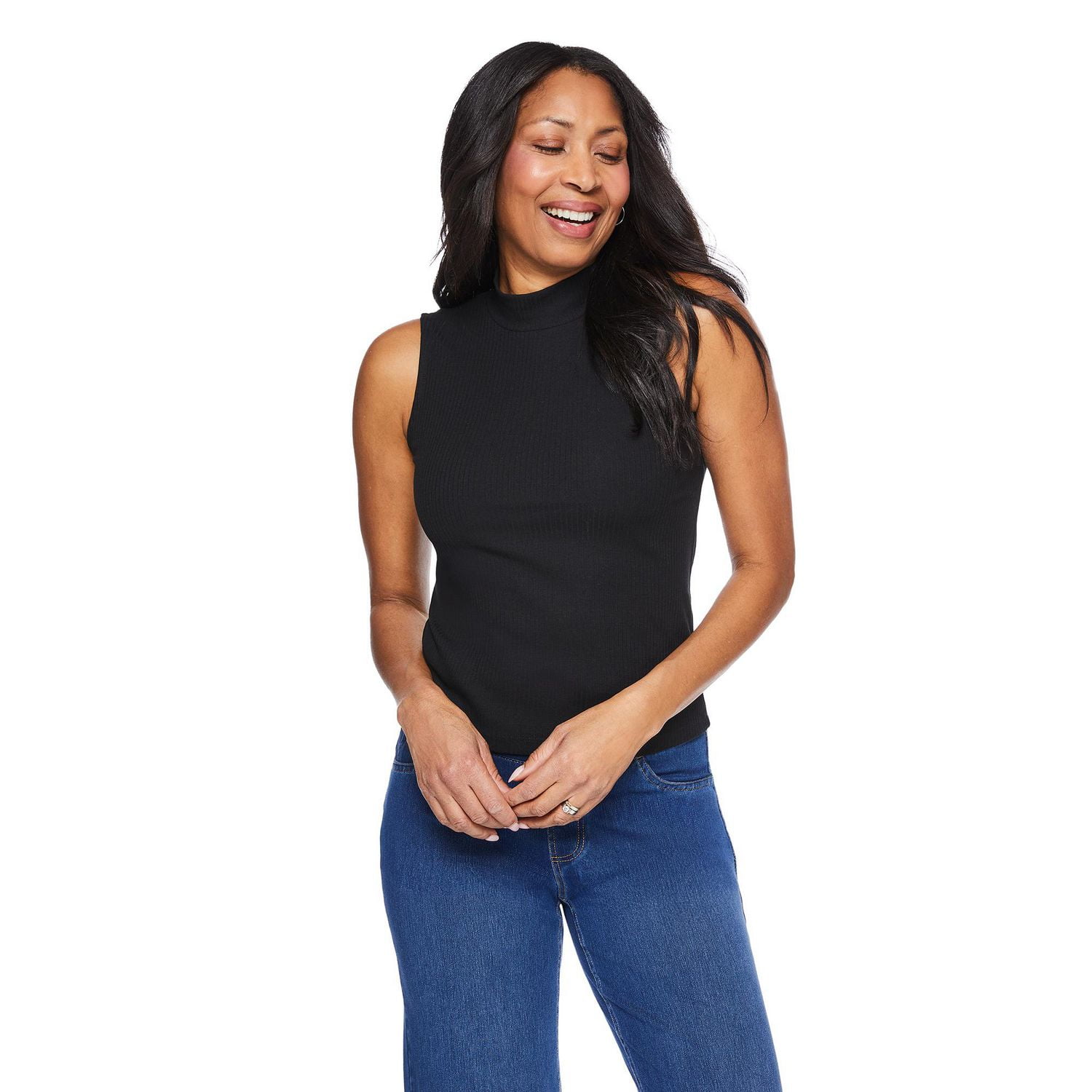 Iyla Women's Mock Neckline Rib Top