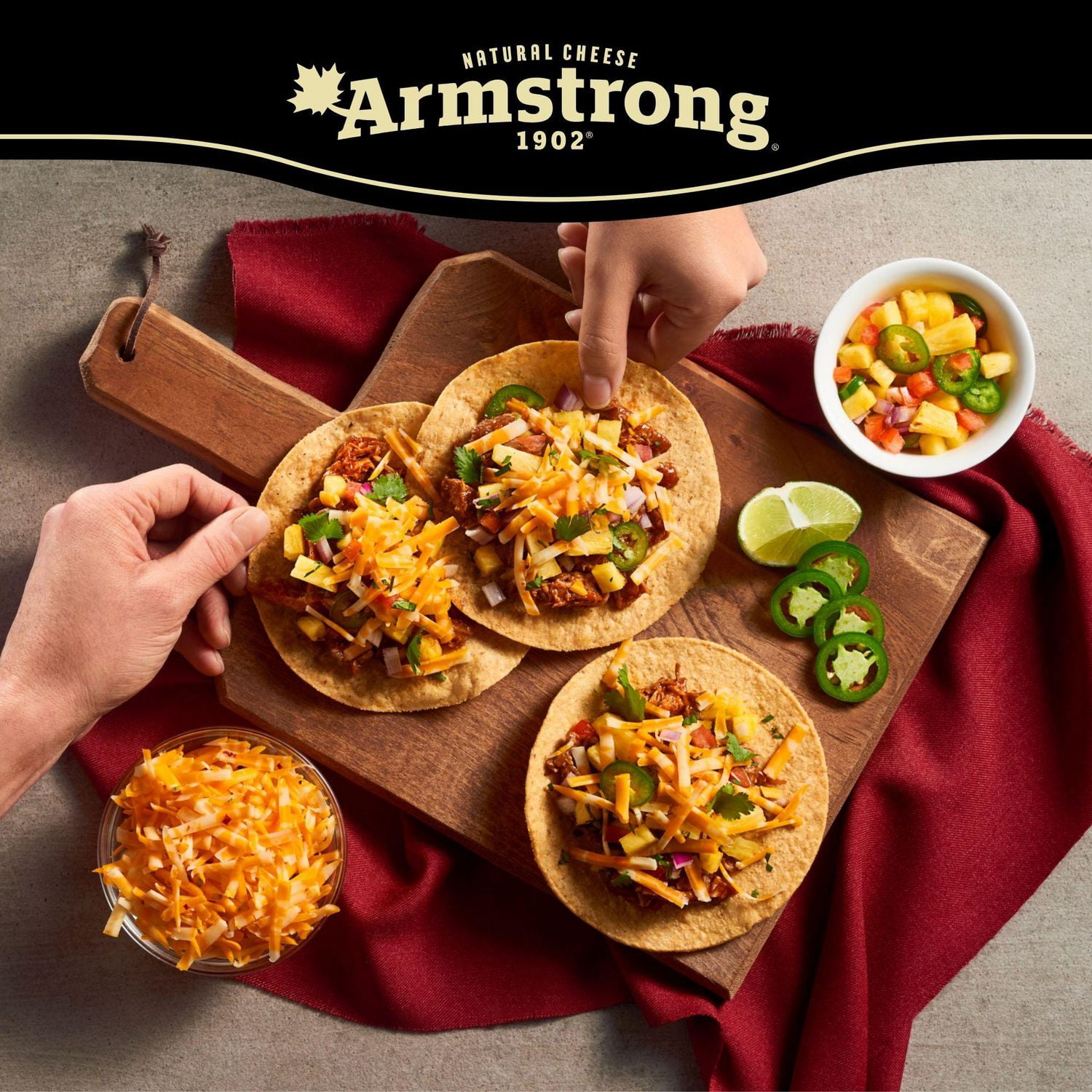 Armstrong Mexican Fiesta Marble Cheddar with Jalapeño Cheese, 600 g