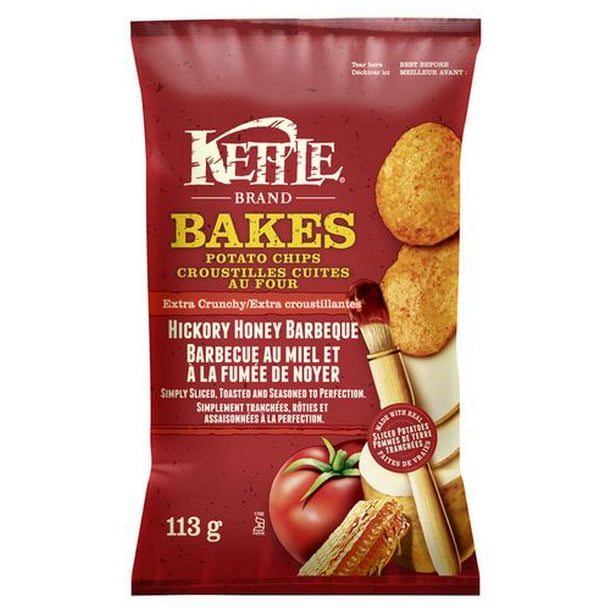 Kettle Chips Croustilles Miel Hickory Barbeque Cuites au Four Sans Gluten