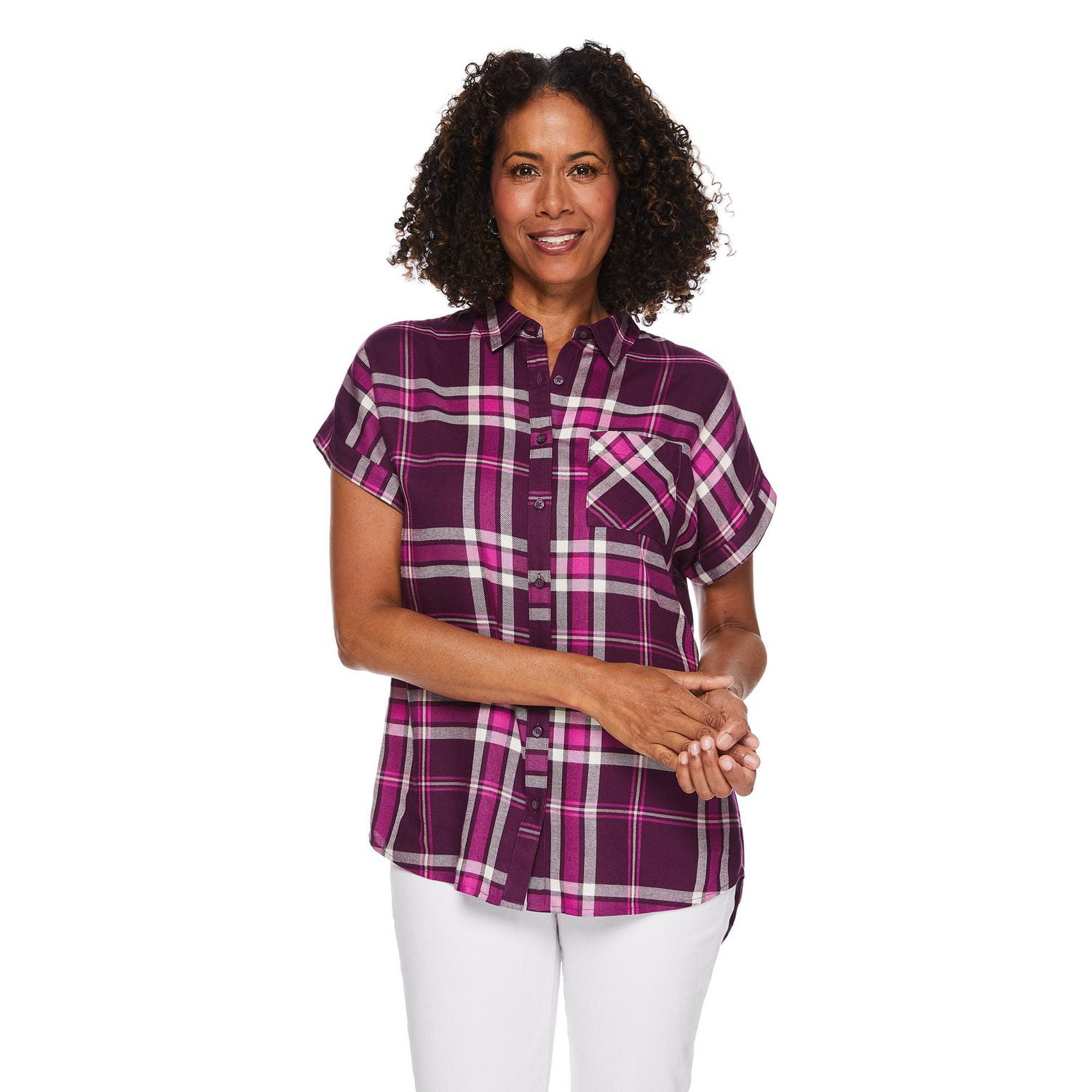 Iyla Women's Plaid Shirt, Sizes S-XXL