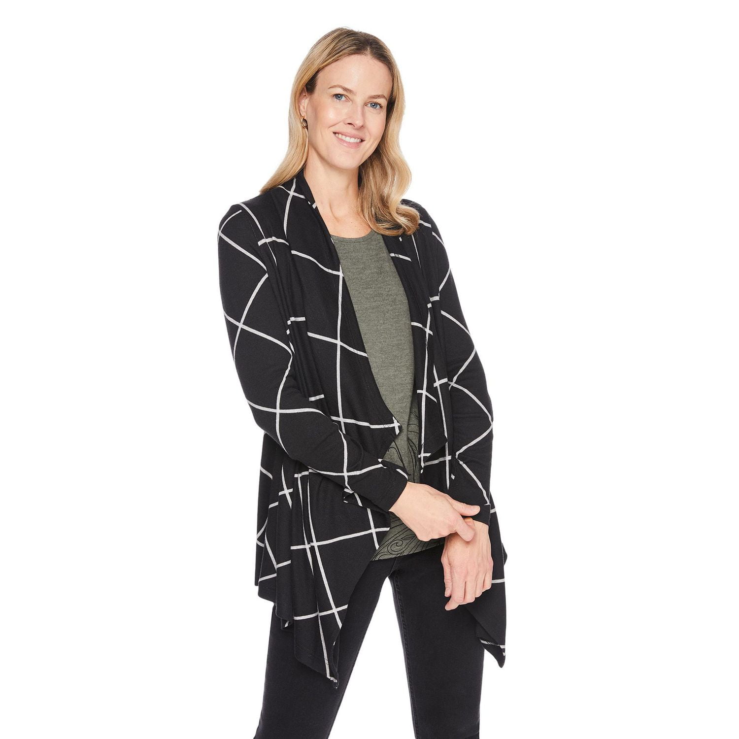 Cardigan à effet cascade Iyla pour femmes Tailles P-TTG