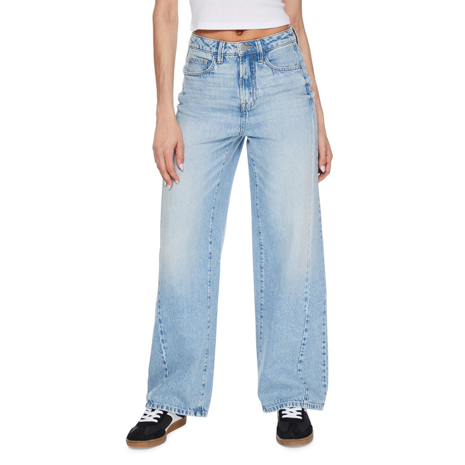 No Boundaries Women's Wide Leg Slouch Denim Jean