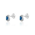thumbnail image 2 of Luxury Designs Sterling Silver Blue Spinel Halo Earring, 2 of 2