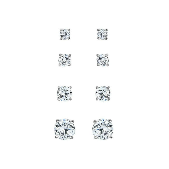 Luxury Designs Sterling Silver 4 prong Cubic Zirconia set of 4