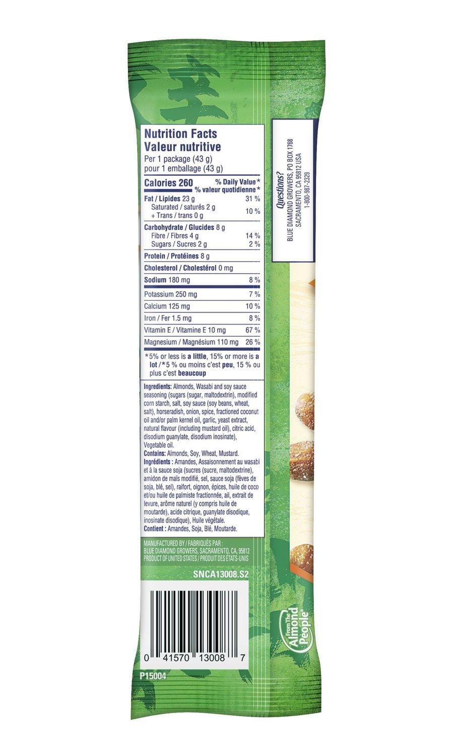 Blue Diamond Almonds Wasabi and Soy 43g - Walmart.ca