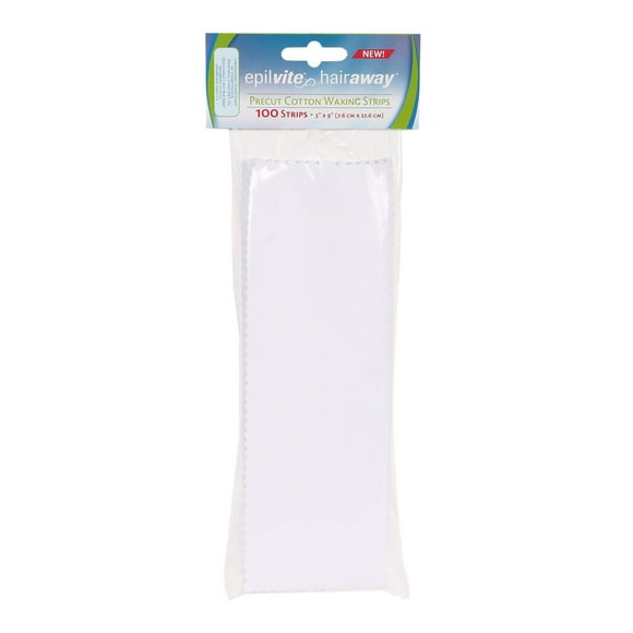 Epil-Vite / Hair-Away Precut Cotton Waxing Strips - 100 u, Cotton waxing strips 100 Count.