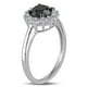 Bague de fiançailles Miadora "halo" en diamant noir et blanc 1.50 ct T.W. en or blanc 14k – image 3 sur 4