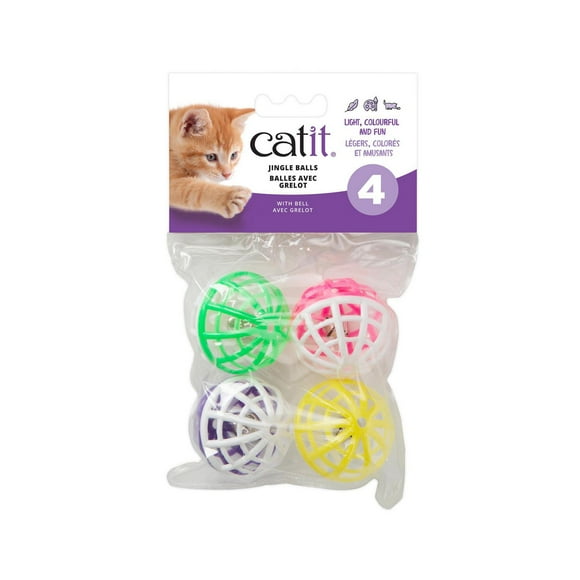 Jouet Krazy Rollers Catit, balles avec des cloches Paquet de 4