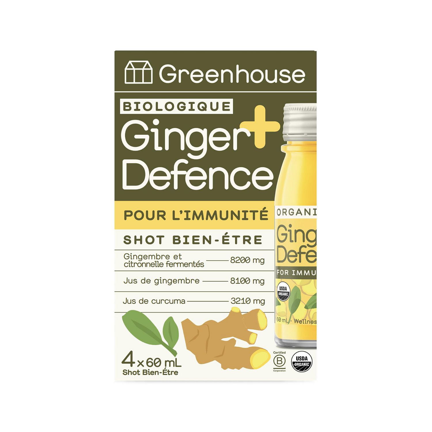 Greenhouse Ginger Defence For Immunity Wellness Shots (4 Pack), 4