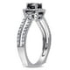 Bague de fiançailles Miadora "halo" en diamant noir et blanc 1.20 ct T.W. en or blanc 14k – image 3 sur 4