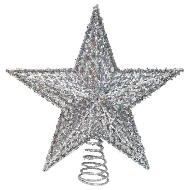 Holiday Time Silver Glitter Wire Star Christmas Tree Topper, Star Tree ...