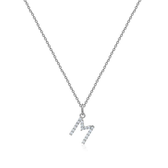 Luxury Designs Collier M en argent sterling avec zircon cubique