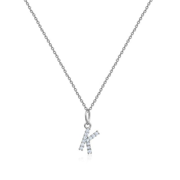 Luxury Designs Collier K en argent sterling avec zircon cubique