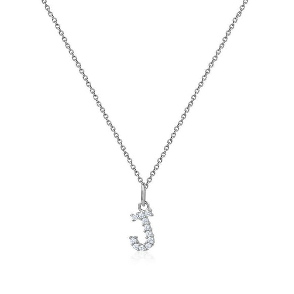 Luxury Designs collier J en argent sterling avec zircon cubique