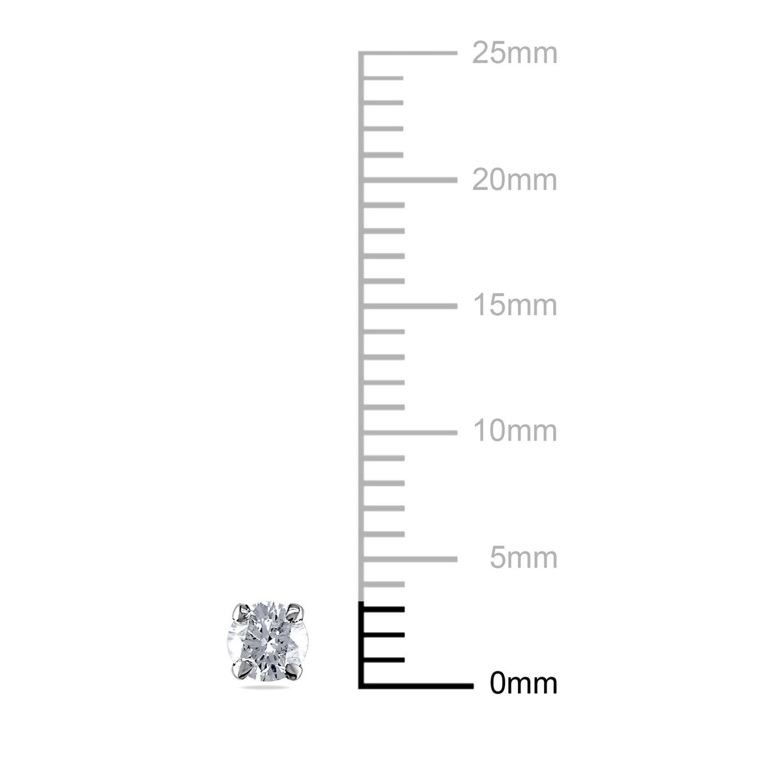 Miabella 0.25 Carat T.W. Diamond 14 K White Gold Solitaire Earrings