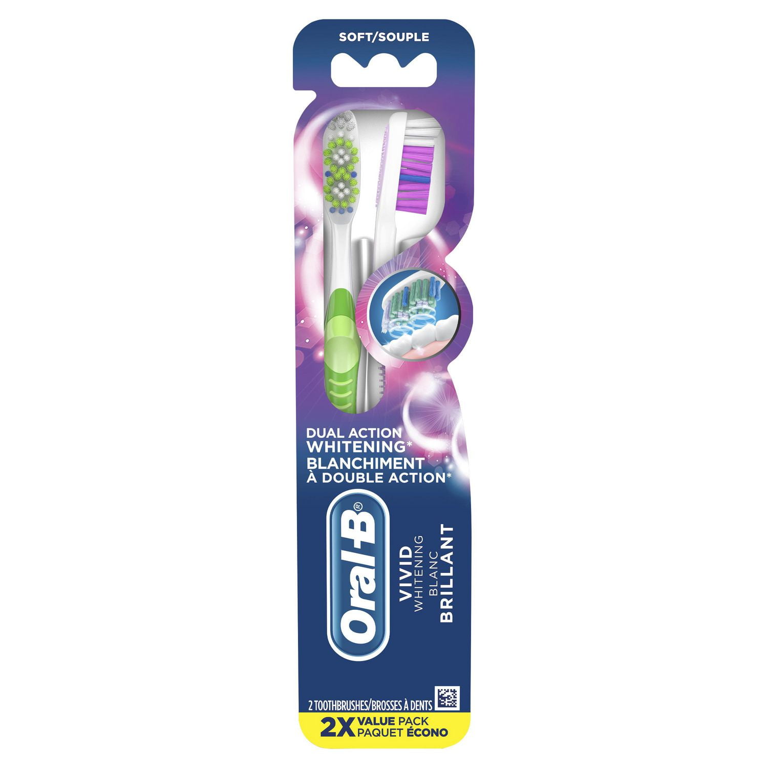 OralB 3D White Vivid Soft Bristles Toothbrush With Tongue Cleaner