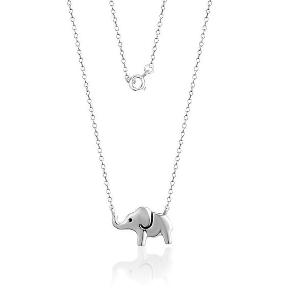 Luxury Designs Sterling Silver Lucky Elephant Necklace