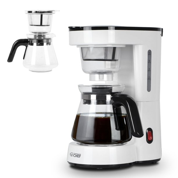 COMMERCIAL CHEF Coffee Maker, Drip Coffee Maker with Pour Over Filter