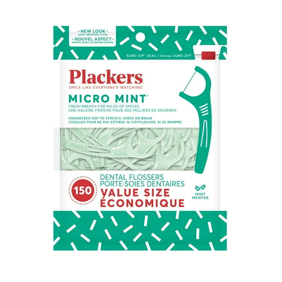 Soie dentaire Plackers à saveur de menthe Paq. de 150