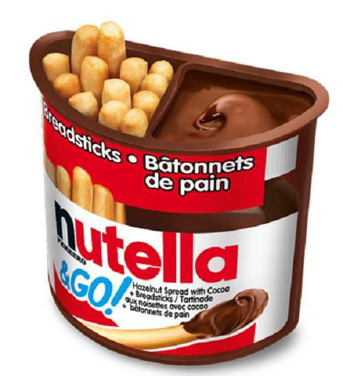 NUTELLA & GO! Pâte à tartiner aux noisettes et au cacao avec bâtonnets de pain, paquets de collations, collations parfaites pour les enfants 52 g