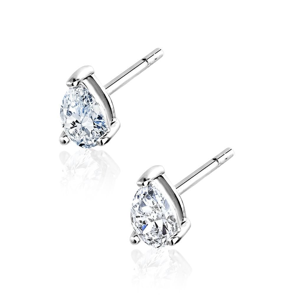 Luxury Designs Sterling Silver Cubic Zirconia Pear Set