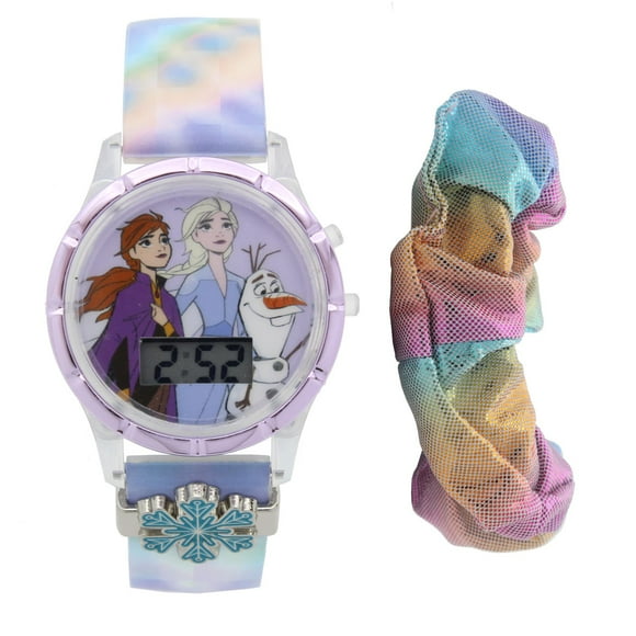 Disney Frozen LCD Watch with Rotating flashing Lights and hair accessory