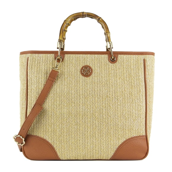 Sam & Libby Lucia Straw Shopper w/ Bamboo Handle