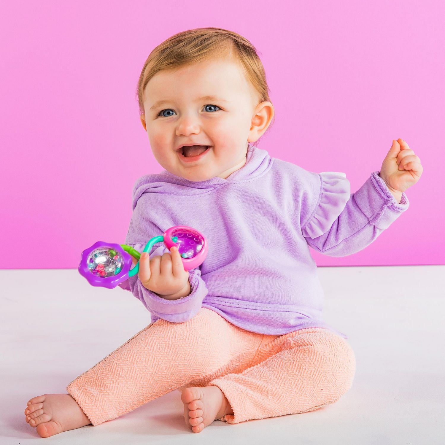 Bright Starts Pretty in Pink Rattle and Shake Barbell Toy 1 Set Walmart