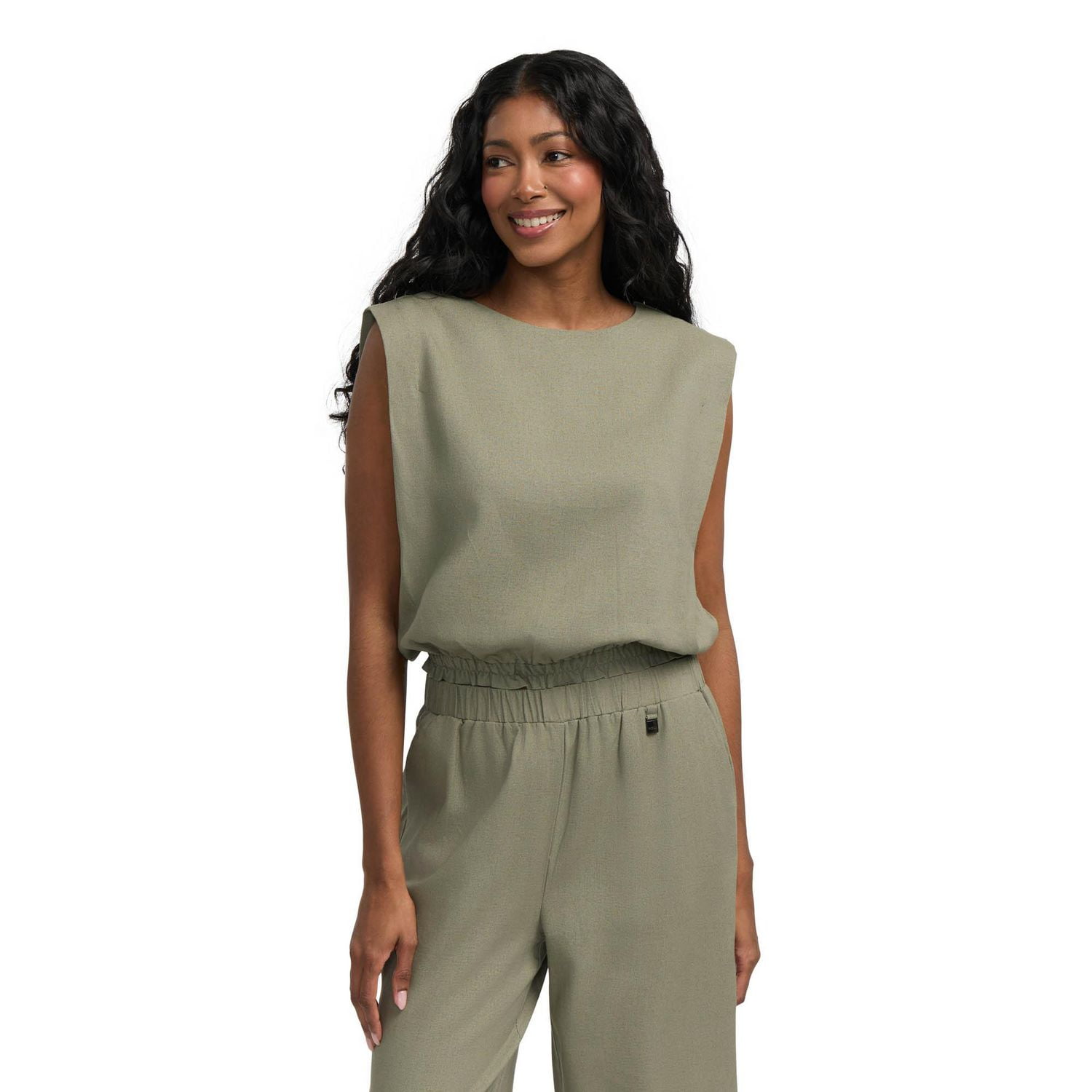 Mexx Women’s Smocked Linen Blend Top