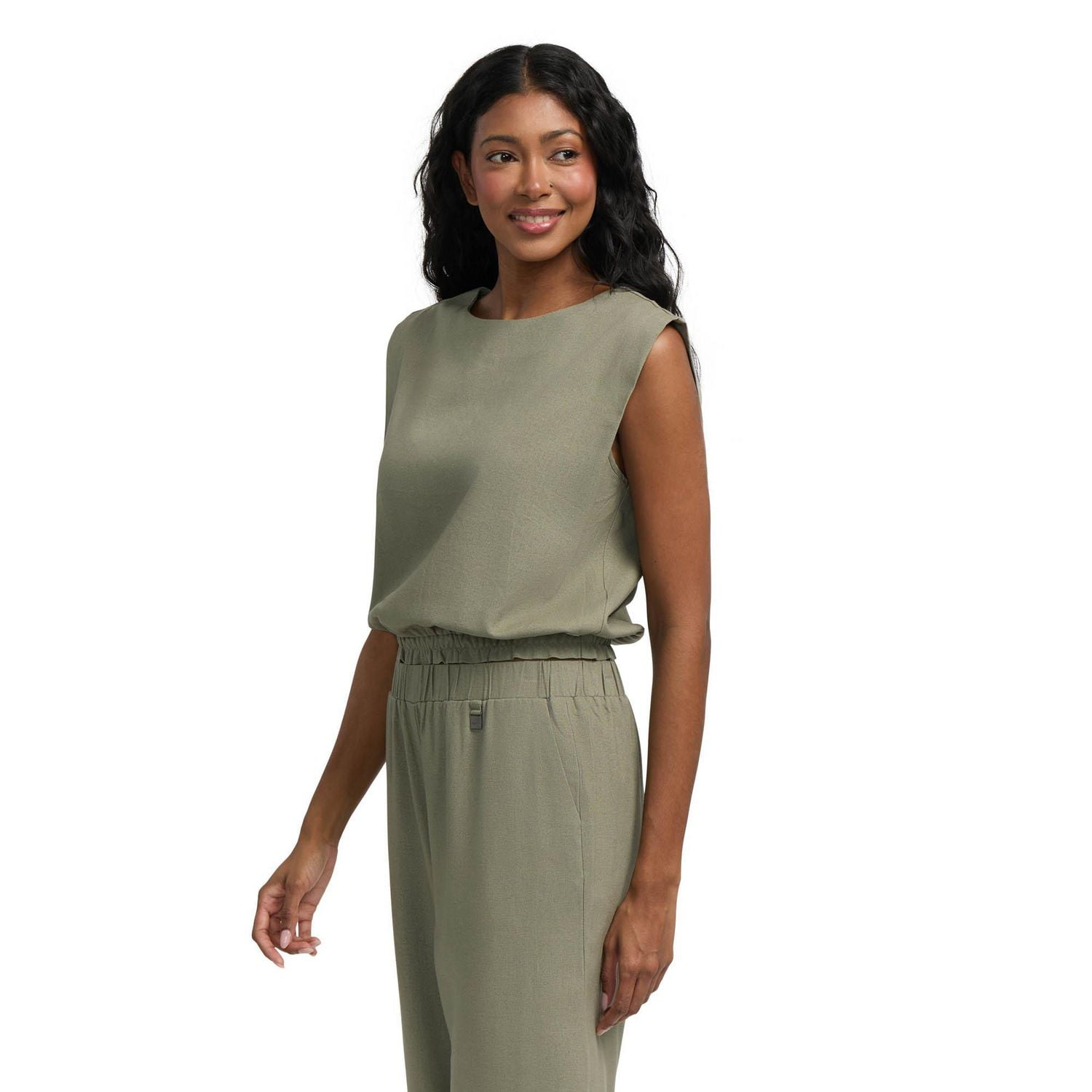 Top smocké en mélange de lin Mexx pour femmes