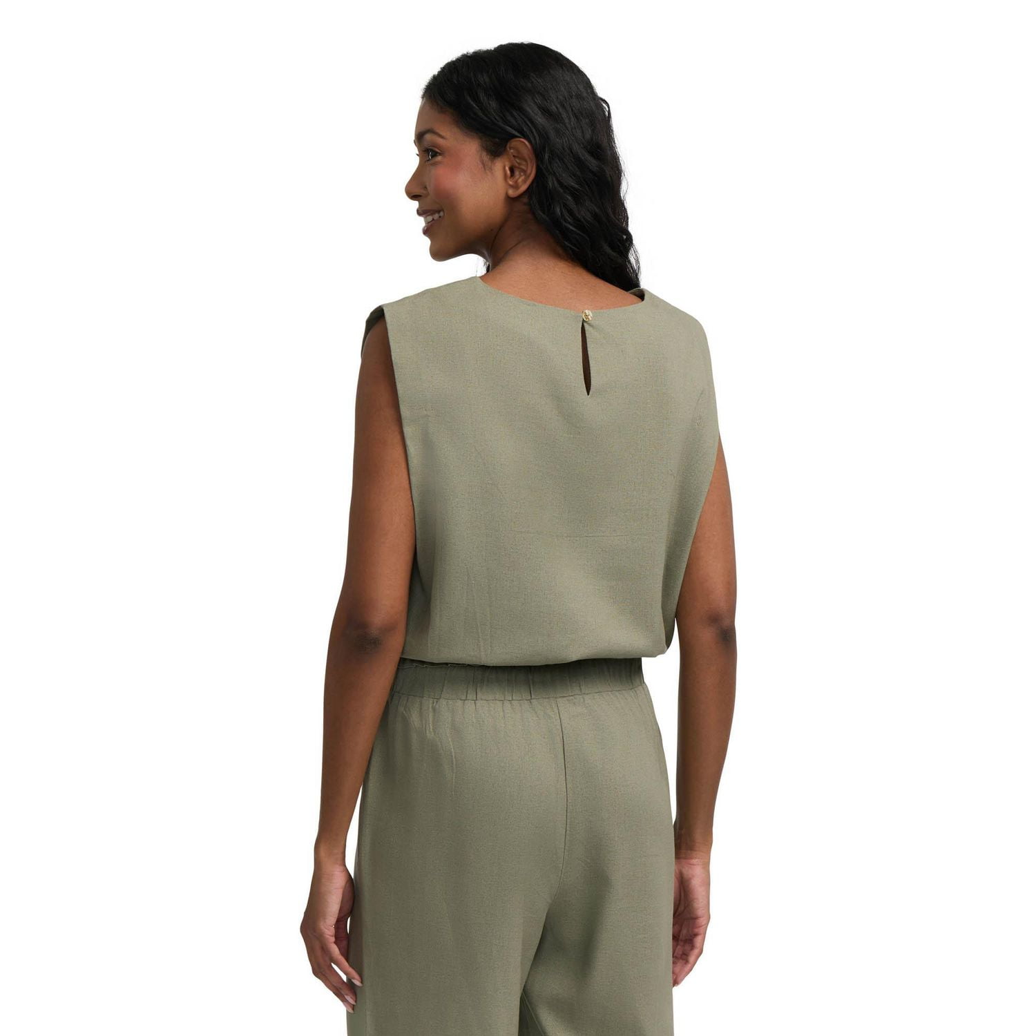 Mexx Women’s Smocked Linen Blend Top