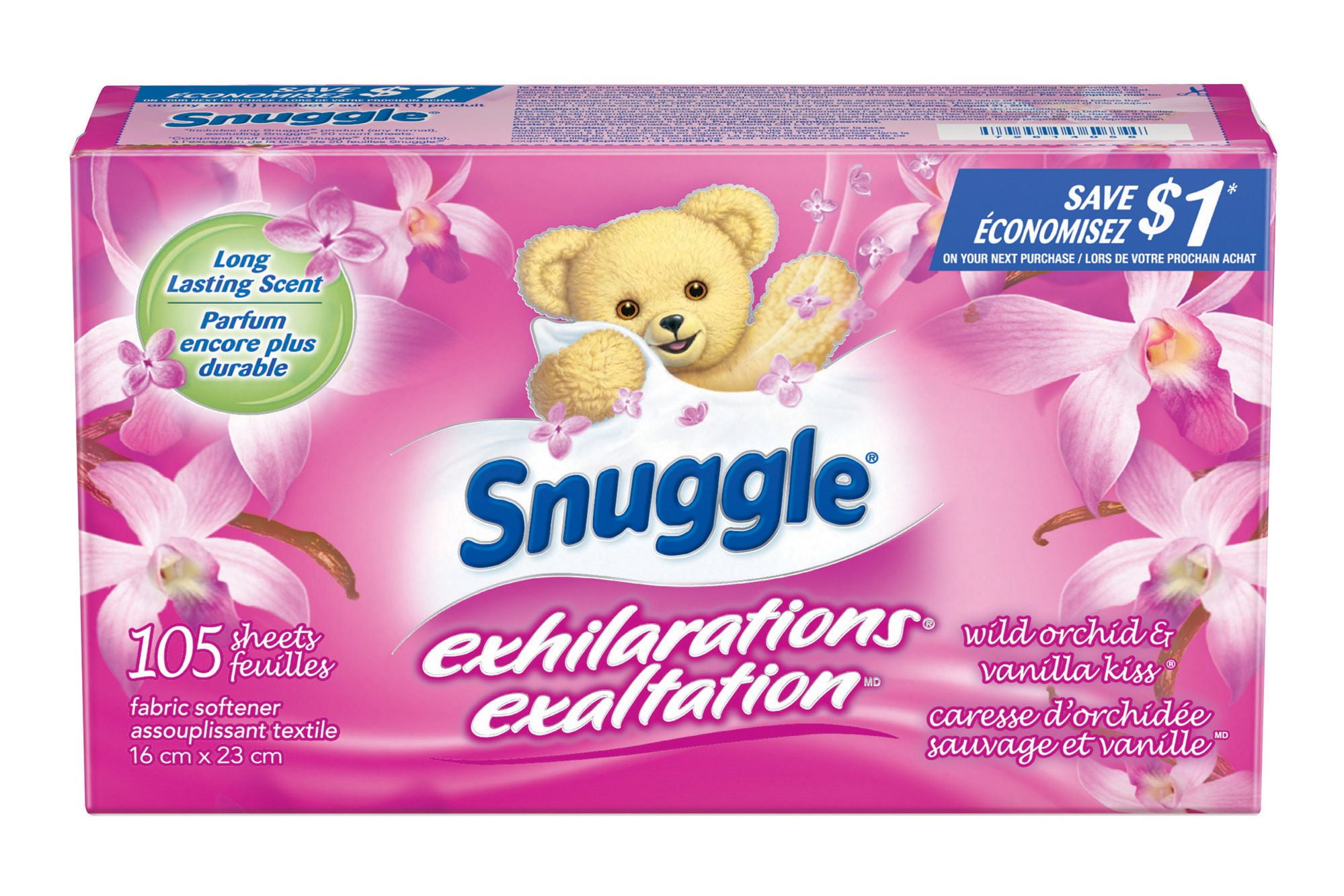Snuggle Wild Orchid & Vanilla Discontinued Snuggle Exhilarations Dryer Sheets, Wild Orchid & Vanilla Kiss