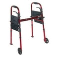 thumbnail image 1 of Drive Medical Red Portable Folding Travel Walker with 5-inch Caster Wheels and Fold up Legs, 1 of 6
