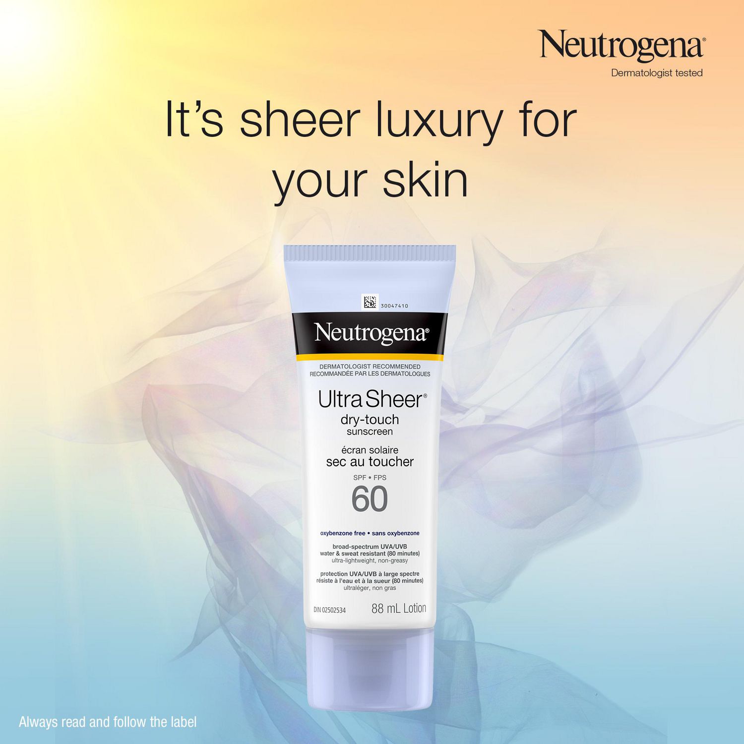 Neutrogena Ultra Sheer Dry-Touch Sunscreen SPF 60, Water & Sweat