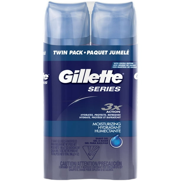 Gel à raser hydratant Gillette Series, paquet jumelé paquet jumelé, 396&nbsp;g