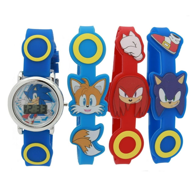 Sonic Kids Rubber LED Watch With Bracelet Set