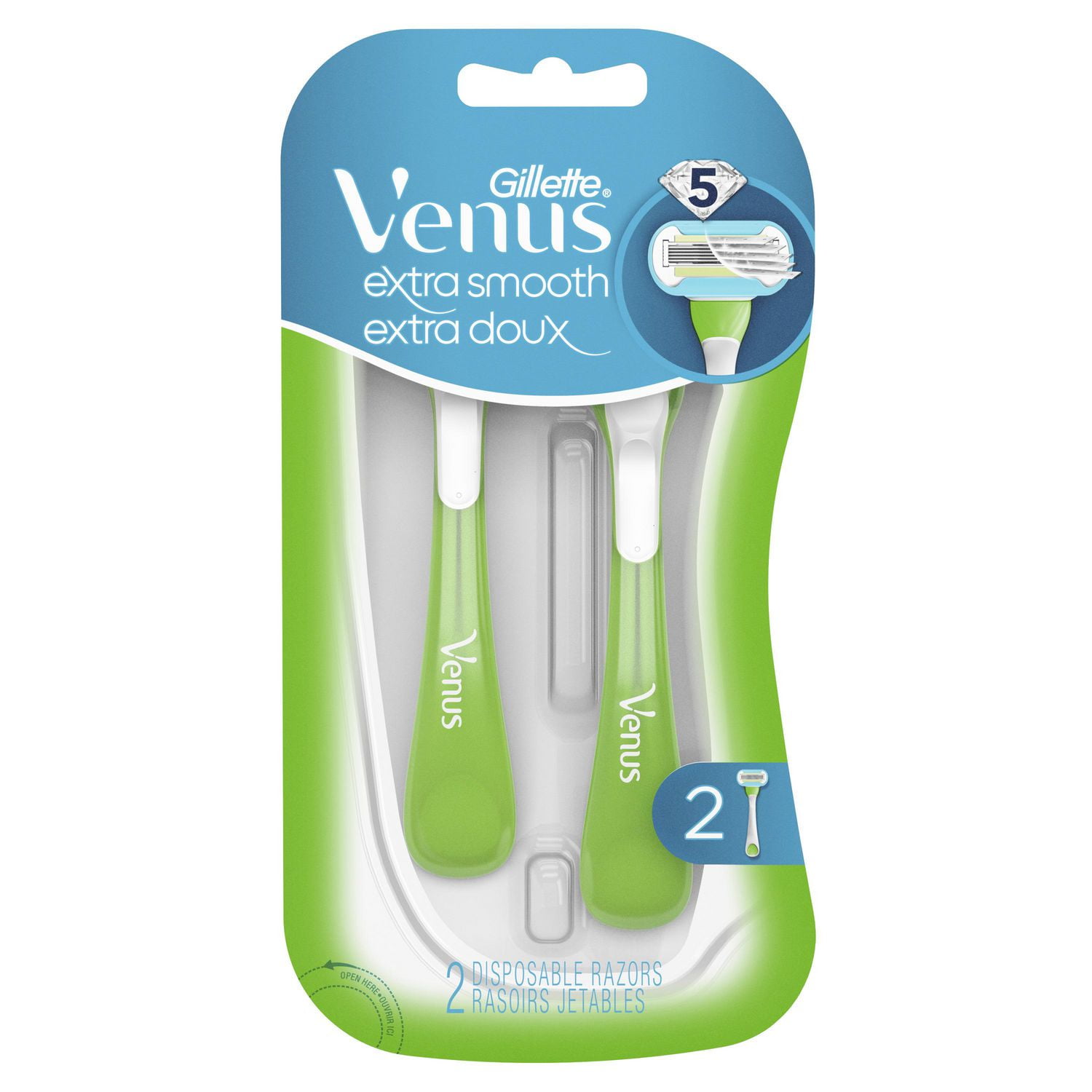 Gillette Venus Extra Smooth Green Disposable Women's Razors, 2