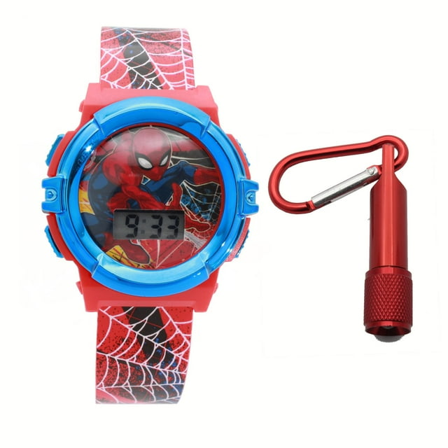 Spiderman Digital Flashing Watch with Flashlight Set