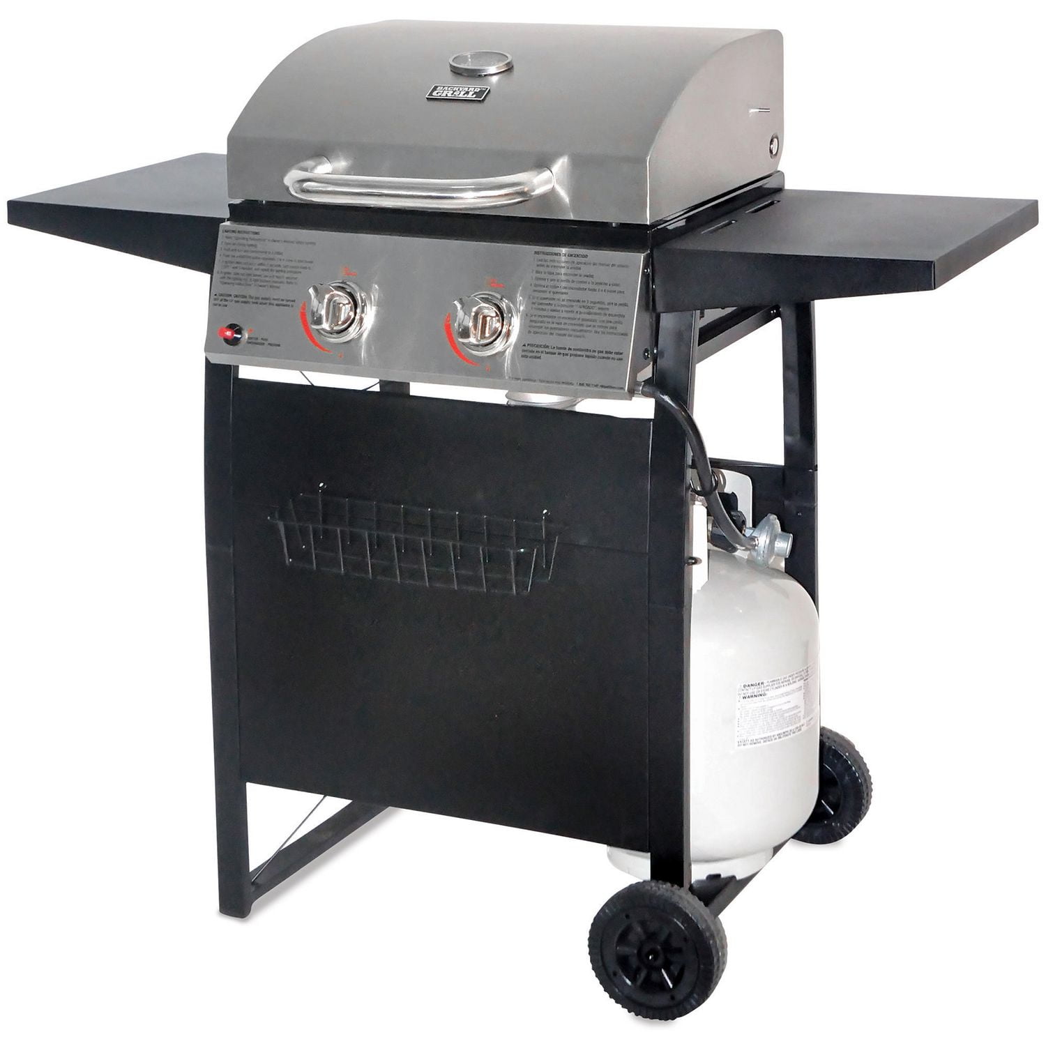 Backyard Grill Stainless Steel Lid 2 Burner Propane Gas ...