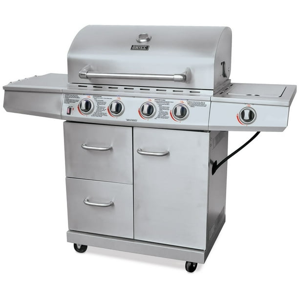 Backyard Grill Stainless Steel 4 Burner Gas Grill BBQ - GBC1562WD-C ...