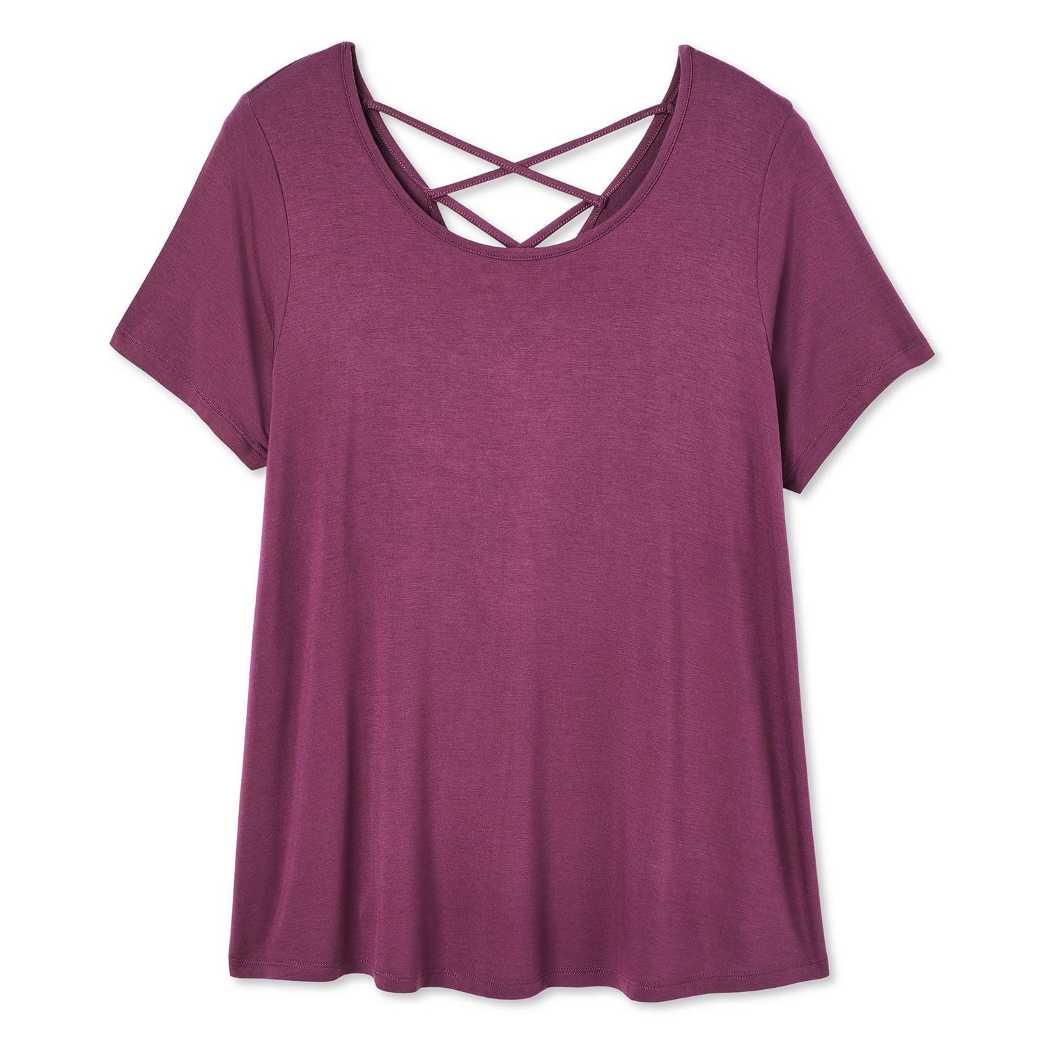 George Women's Plus Lattice Back Tee, Sizes 1X-4X