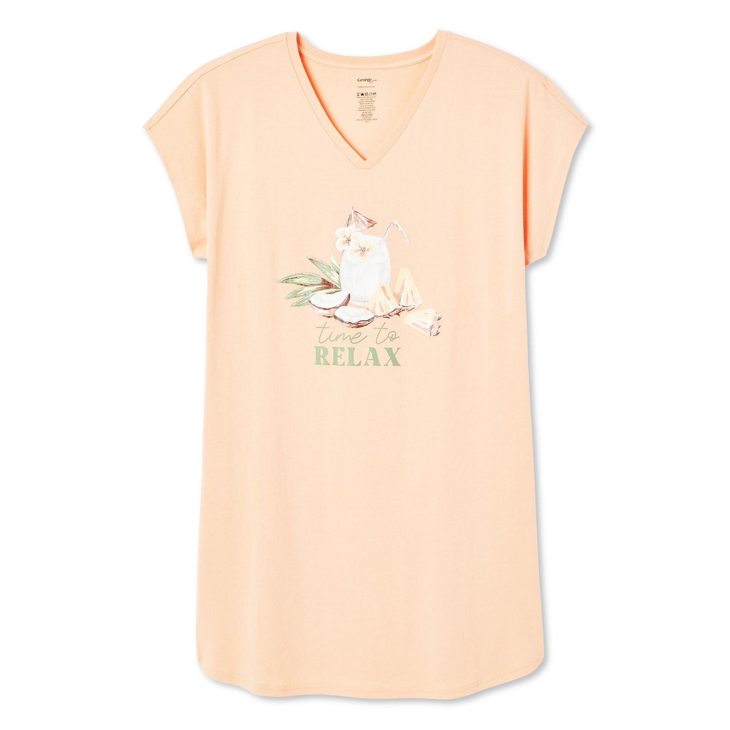 Chemise de nuit à encolure en V George Plus pour femmes