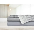 thumbnail image 2 of Safdie & Co. Microfiber Sheet Set 3PC T Sol/Stripe Grey, 2 of 2