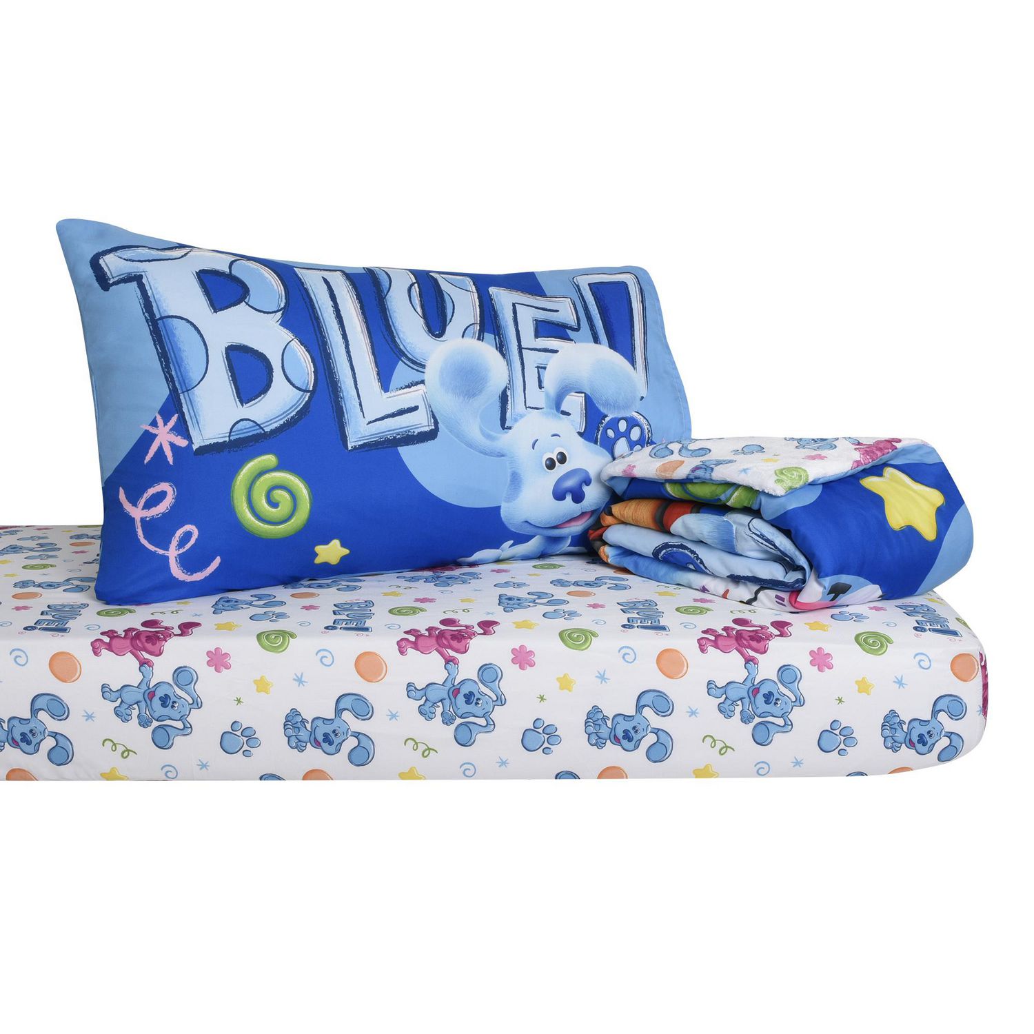 Blue s Clues 3 Piece Toddler Bedding Set with Reversible Comforter