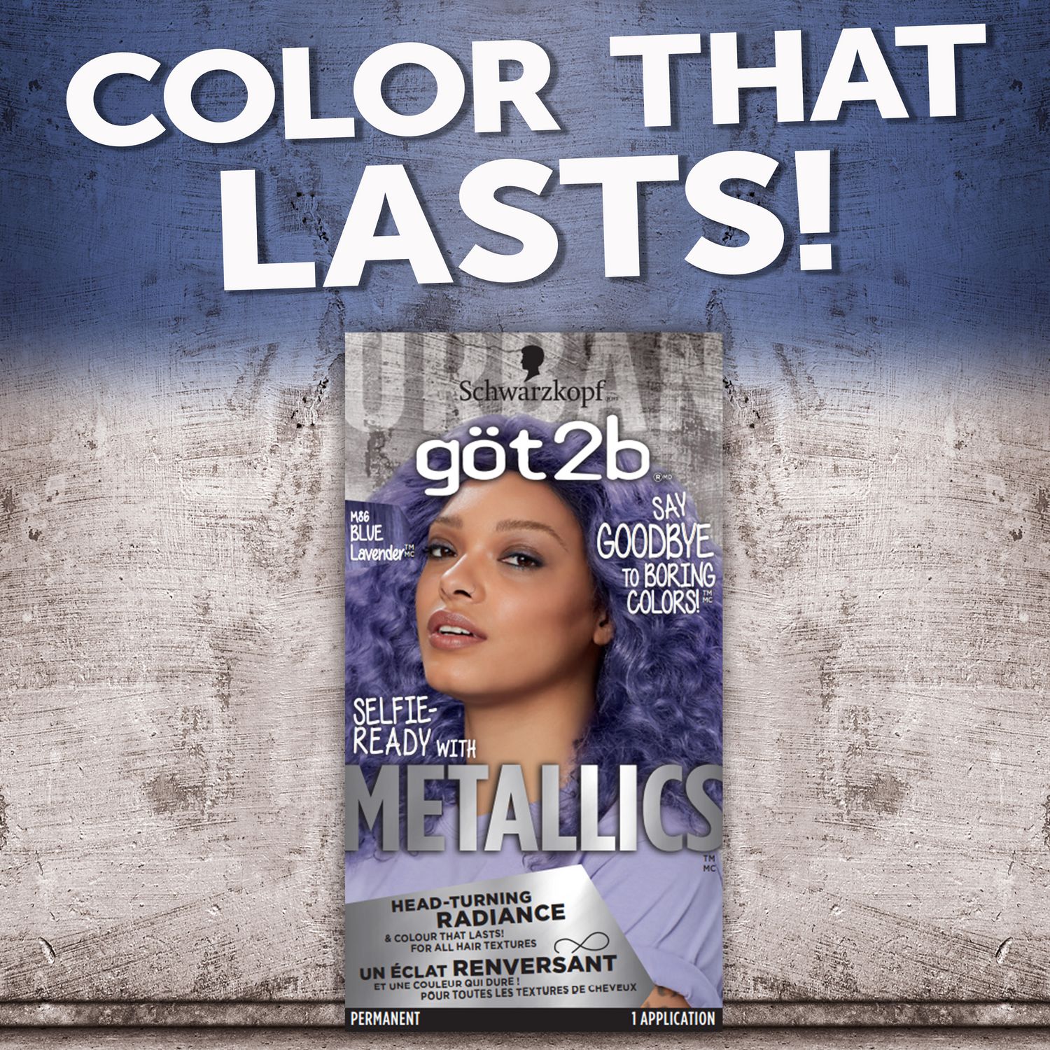 Schwarzkopf Got2b Metallics Permanent Hair Color, M86 Blue 