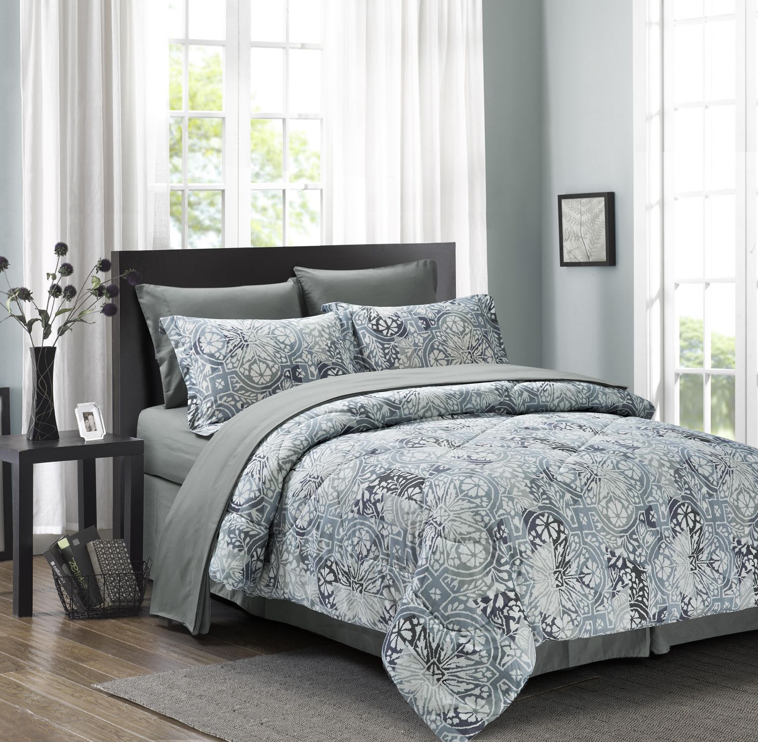 Malibu Home Collection Medallion 2 Piece Comforter Set (Twin) | Walmart ...