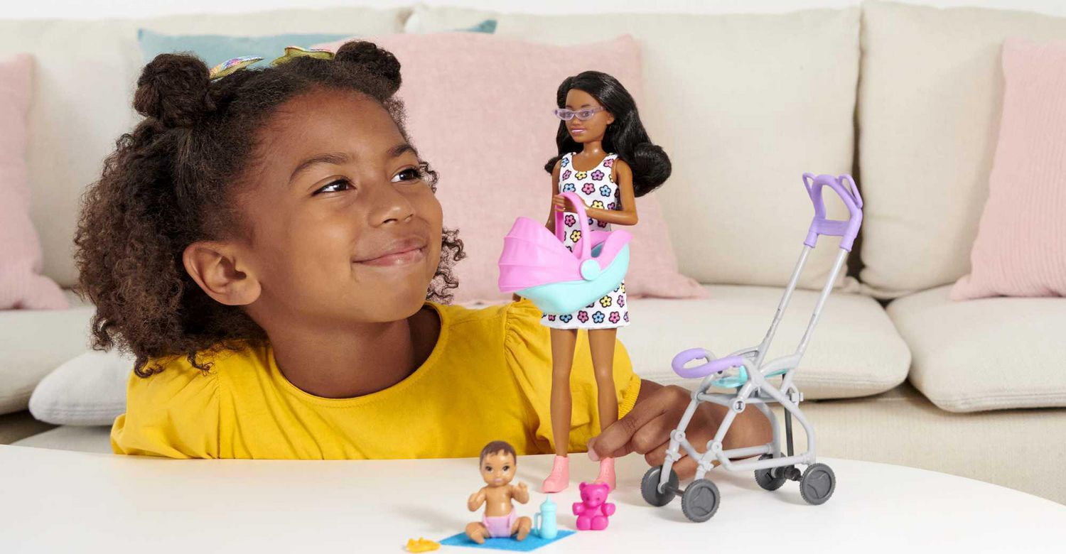 Barbie Skipper Babysitters Inc. Doll & Stroller Playset, for 3