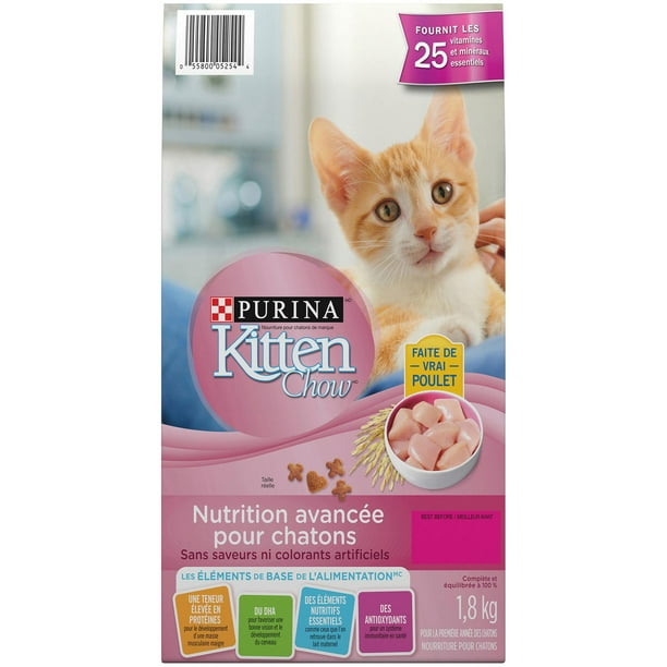 Purina Kitten Chow Nutrition Avancée pour Chatons, Nourriture Sèche pour  Chatons 1,8 kg 1,8 kg 